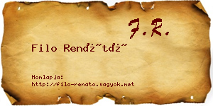 Filo Renátó névjegykártya